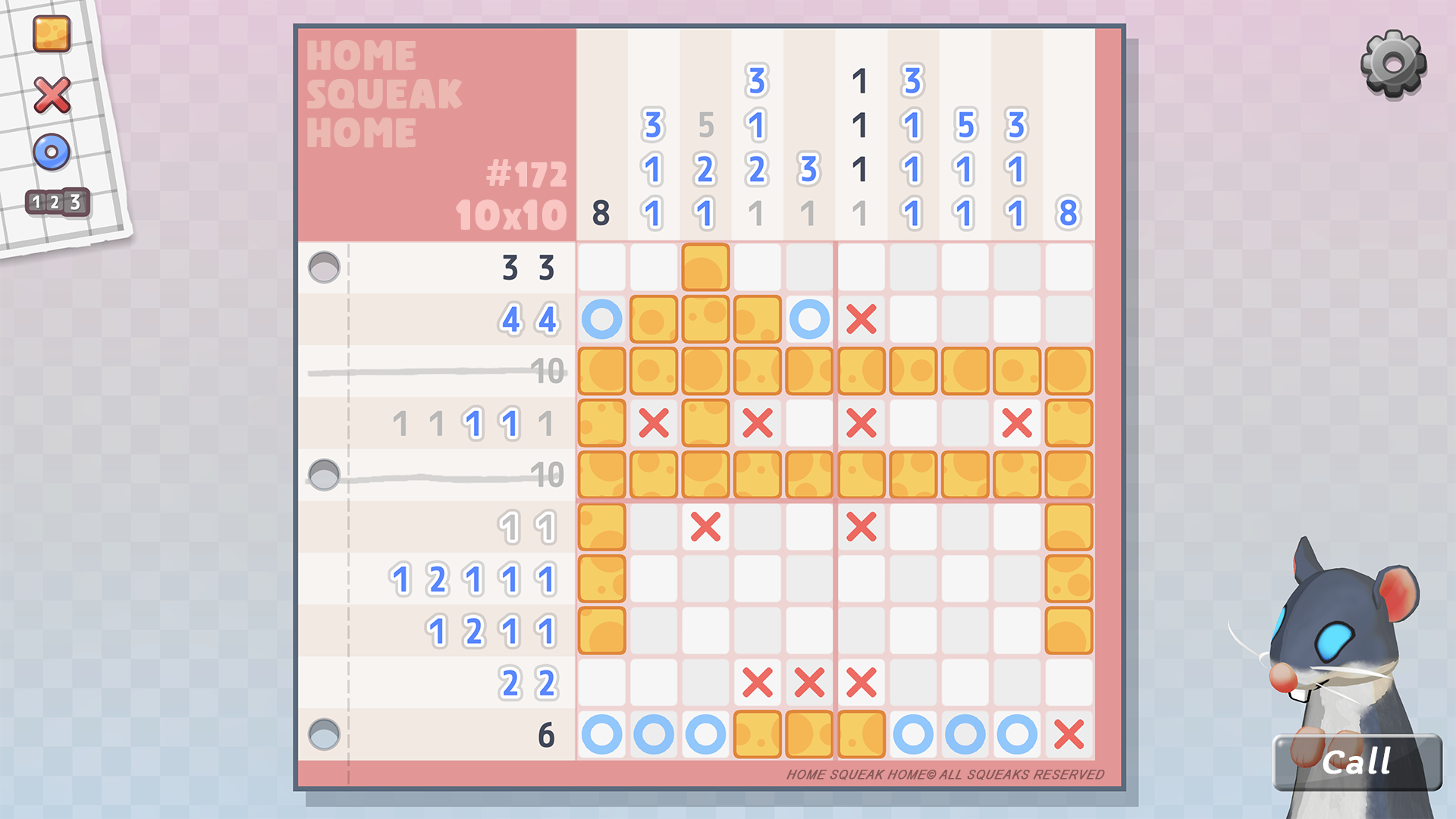 An in-progress puzzle in Squeakross